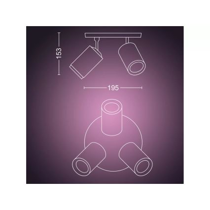 Philips - LED RGBW Prigušivo reflektorsko svetlo Hue FUGATO 3xGU10/4,2W/230V 2000-6500K bela