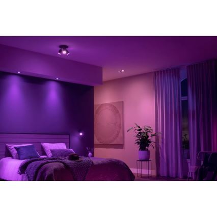 Philips - LED RGBW Prigušivo reflektorsko svetlo Hue FUGATO 3xGU10/4,2W/230V 2000-6500K crno