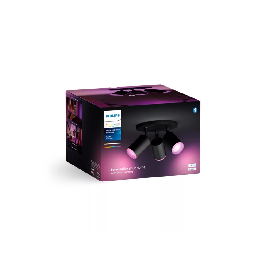 Philips - LED RGBW Prigušivo reflektorsko svetlo Hue FUGATO 3xGU10/4,2W/230V 2000-6500K crno