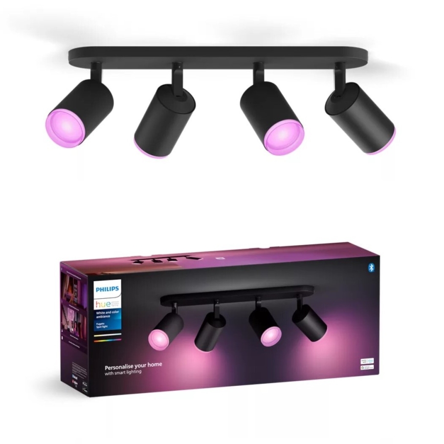 Philips - LED RGBW Prigušivo reflektorsko svetlo Hue FUGATO 4xGU10/4,2W/230V 2000-6500K crno