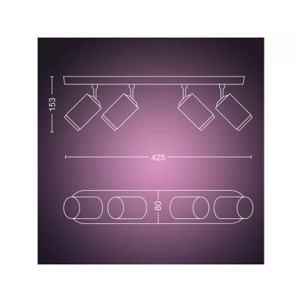 Philips - LED RGBW Prigušivo reflektorsko svetlo Hue FUGATO 4xGU10/4,2W/230V 2000-6500K bela