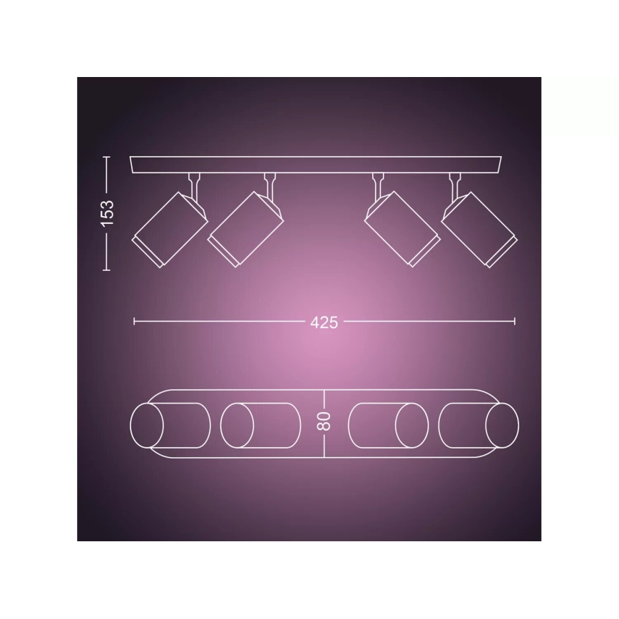 Philips - LED RGBW Prigušivo reflektorsko svetlo Hue FUGATO 4xGU10/4,2W/230V 2000-6500K bela