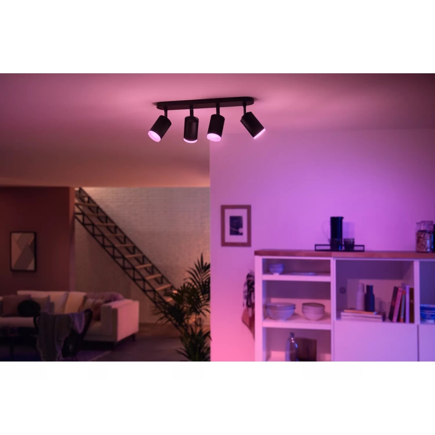 Philips - LED RGBW Prigušivo reflektorsko svetlo Hue FUGATO 4xGU10/4,2W/230V 2000-6500K crno