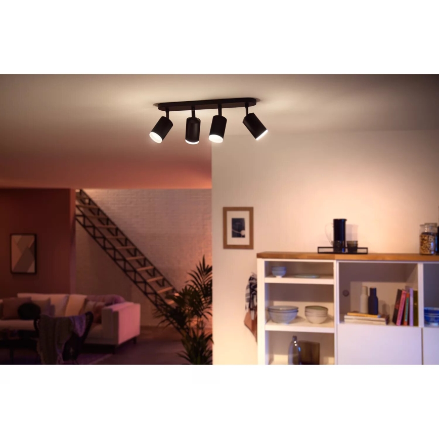 Philips - LED RGBW Prigušivo reflektorsko svetlo Hue FUGATO 4xGU10/4,2W/230V 2000-6500K crno