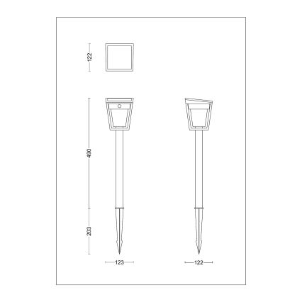 Philips - LED Solarna lampa sa senzorom NISSA LED/1,8W/3,7V 2600 mAh 3000K IP44