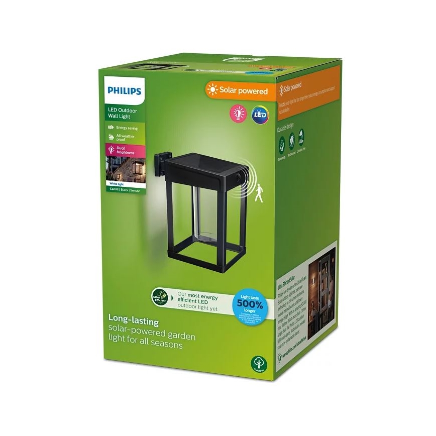Philips - LED Solarna zidna lampa sa senzorom CAMILL LED/1,4W/3,7V 2000 mAh IP44