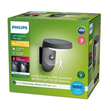 Philips - LED Solarna zidna lampa sa senzorom LED/1,2W/4V 1800 mAh 3000K IP44