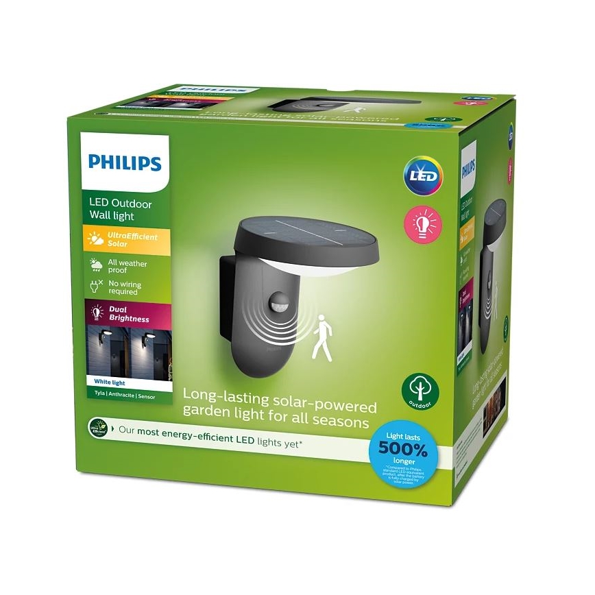 Philips - LED Solarna zidna lampa sa senzorom LED/1,2W/4V 1800 mAh 3000K IP44