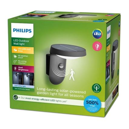 Philips - LED Solarna zidna lampa sa senzorom LED/1,2W/4V 1800 mAh 4000K IP44