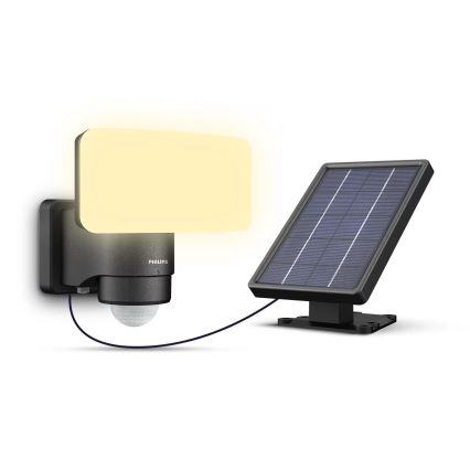 Philips - LED Solarna zidna lampa sa senzorom TYLUS LED/6W/3,7V 2600 mAh 3000K IP44