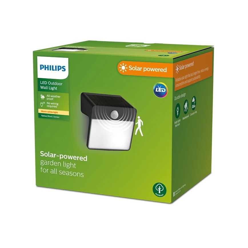 Philips - LED Solarna zidna lampa sa senzorom YARIXA LED/2,2W/3,7V 600 mAh IP44