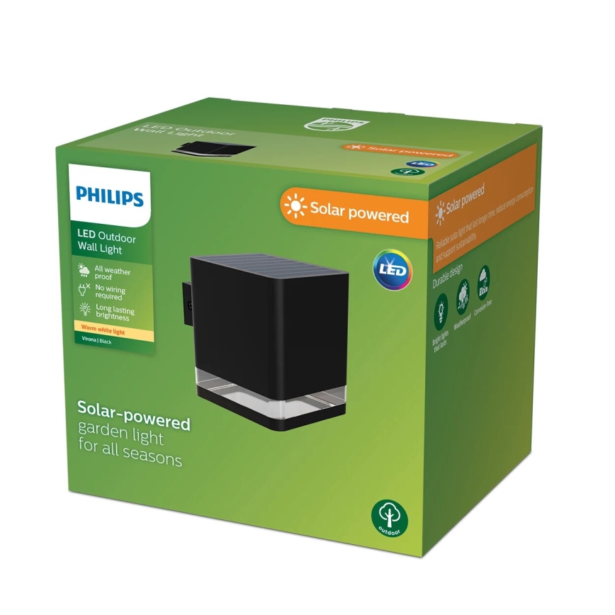 Philips - LED Solarna zidna rasveta VIRONA LED/1,8W/3,7V 2600 mAh 2700K IP44