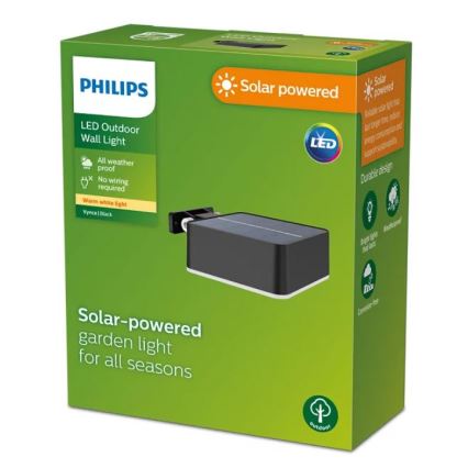 Philips - LED Solarna zidna rasveta VYNCE LED/1,5W/3,7V 1500 mAh IP44