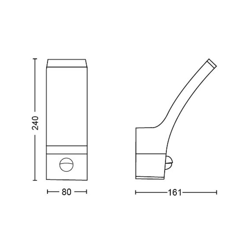 Philips - LED spoljašnje zidno svetlo sa senzorom SPLAY LED/3,8W/230V IP44