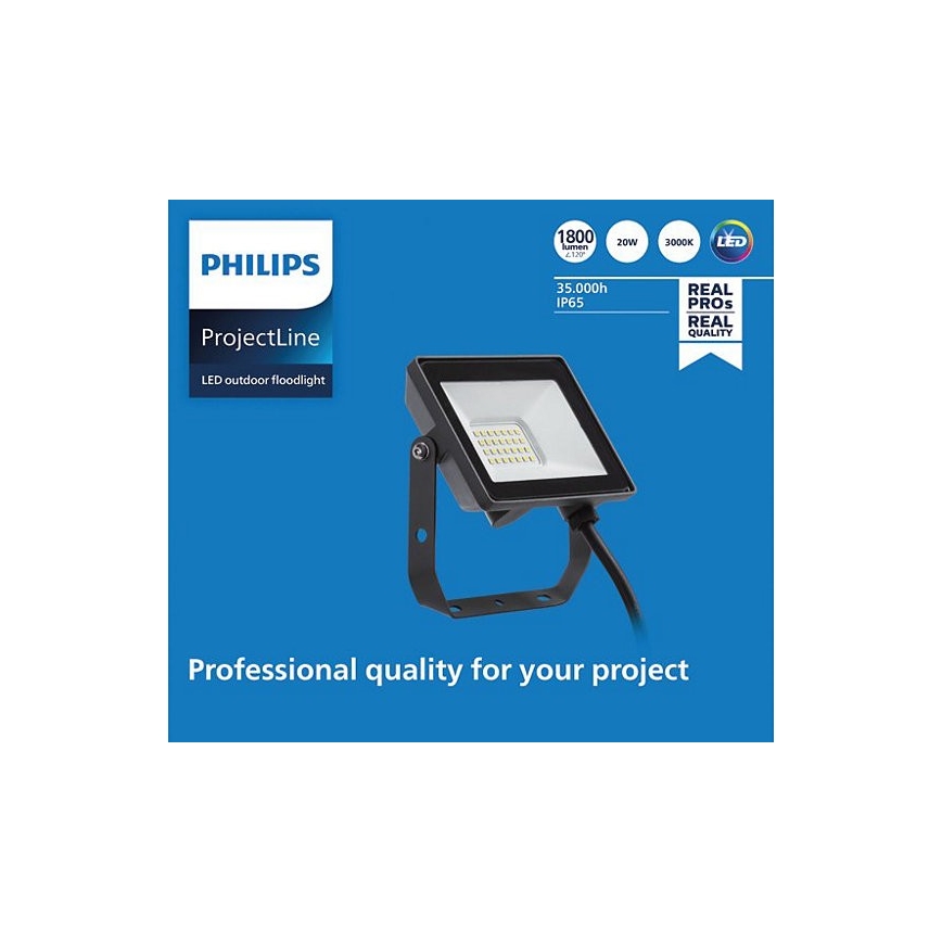 Philips - LED spoljašnji reflektor PROJECTLINE LED/20W/230V IP65 3000K