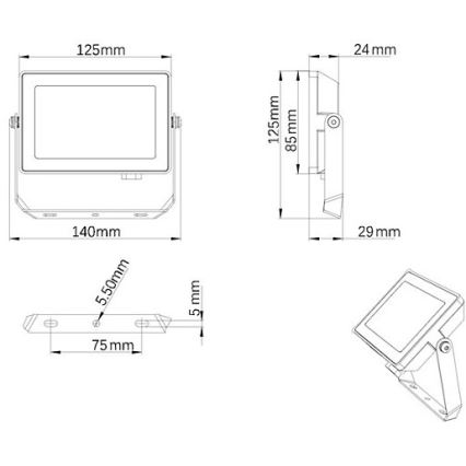 Philips - LED spoljašnji reflektor PROJECTLINE LED/20W/230V IP65 3000K