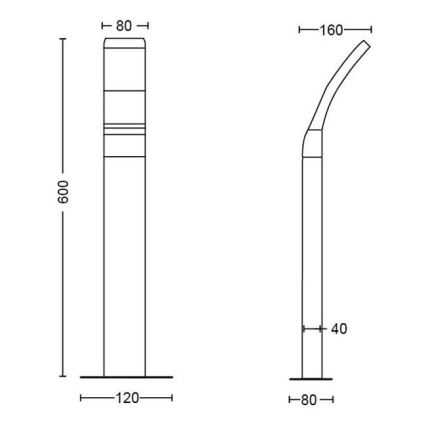 Philips - LED spoljašnja lampa LED/12W/230V 4000K 60 cm IP44