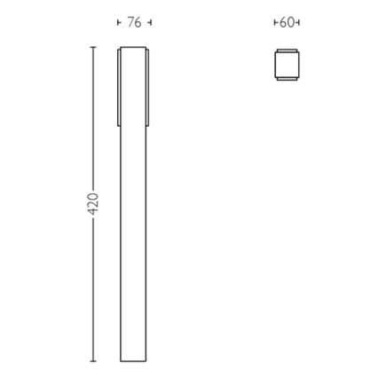Philips - LED Spoljna lampa STRATOSPHERE LED/3,8W/230V 42 cm 2700K IP44