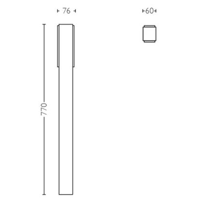 Philips - LED Spoljna lampa STRATOSPHERE LED/3,8W/230V 77 cm 2700K IP44
