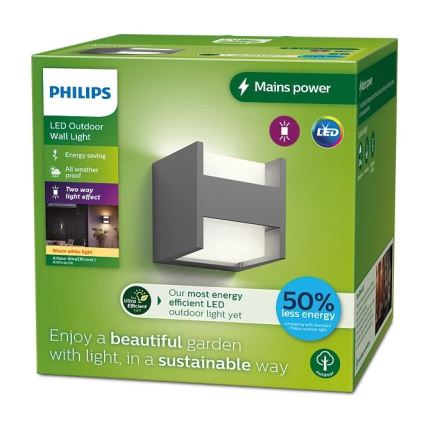 Philips - LED Spoljna zidna lampa ARBOUR LED/3,8W/230V 2700K IP44