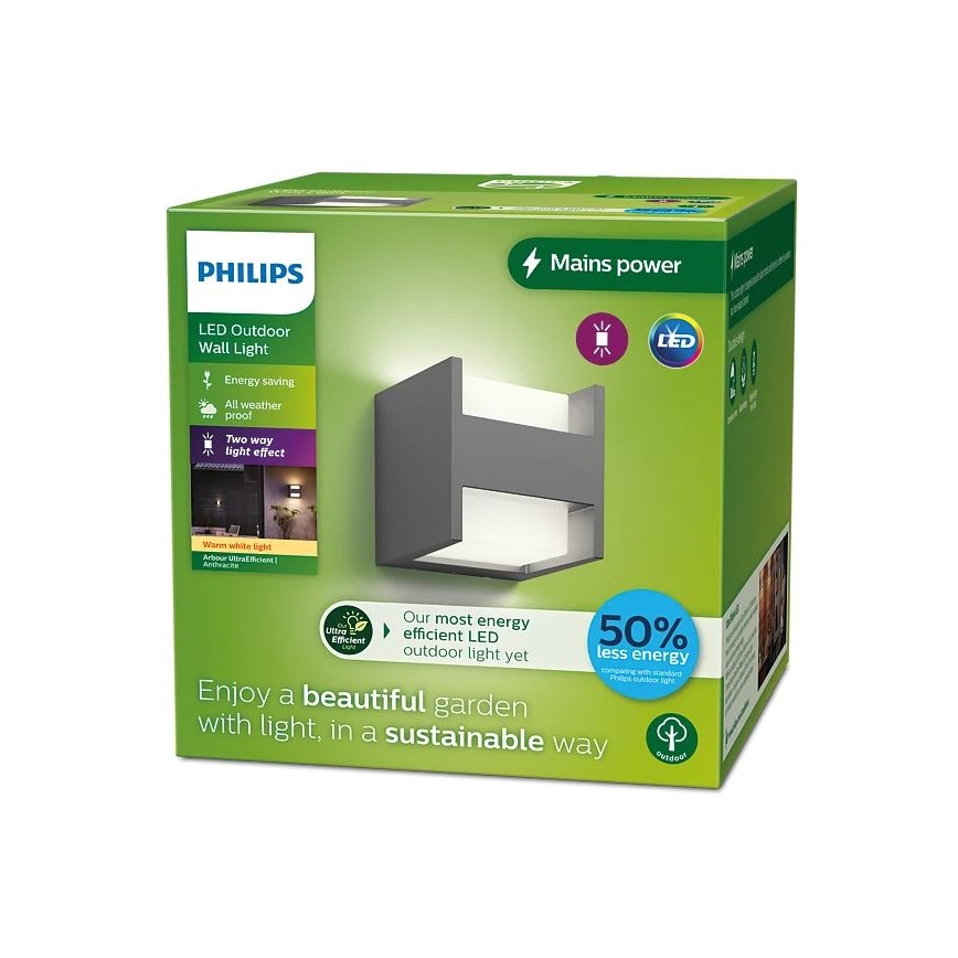 Philips - LED Spoljna zidna lampa ARBOUR LED/3,8W/230V 2700K IP44