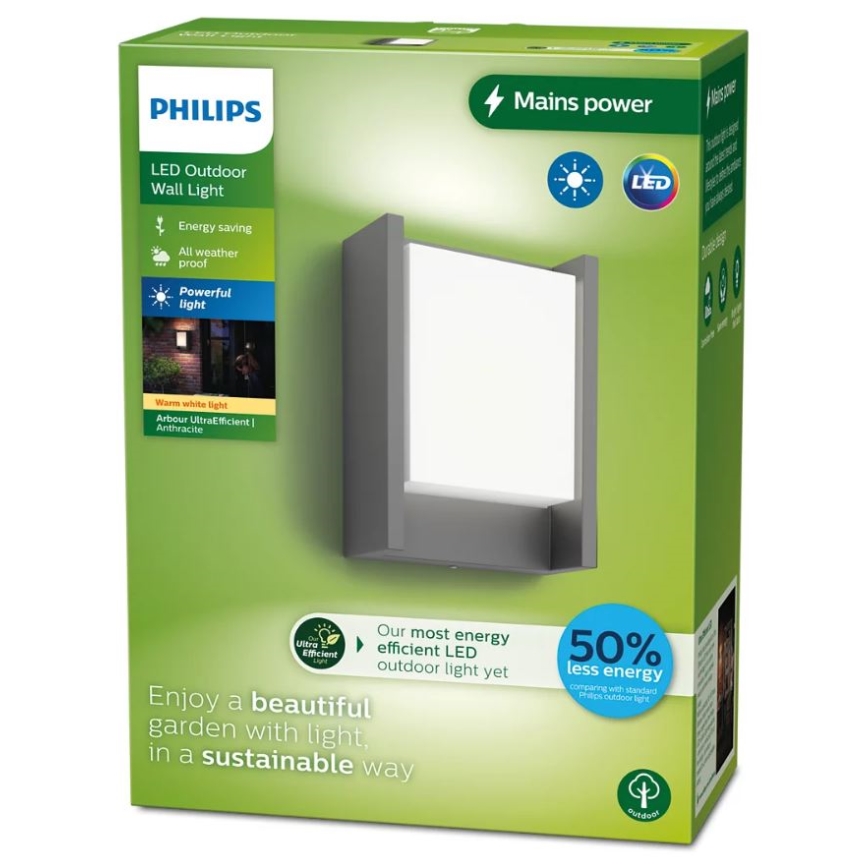 Philips - LED Spoljna zidna lampa ARBOUR LED/3,8W/230V 2700K IP44