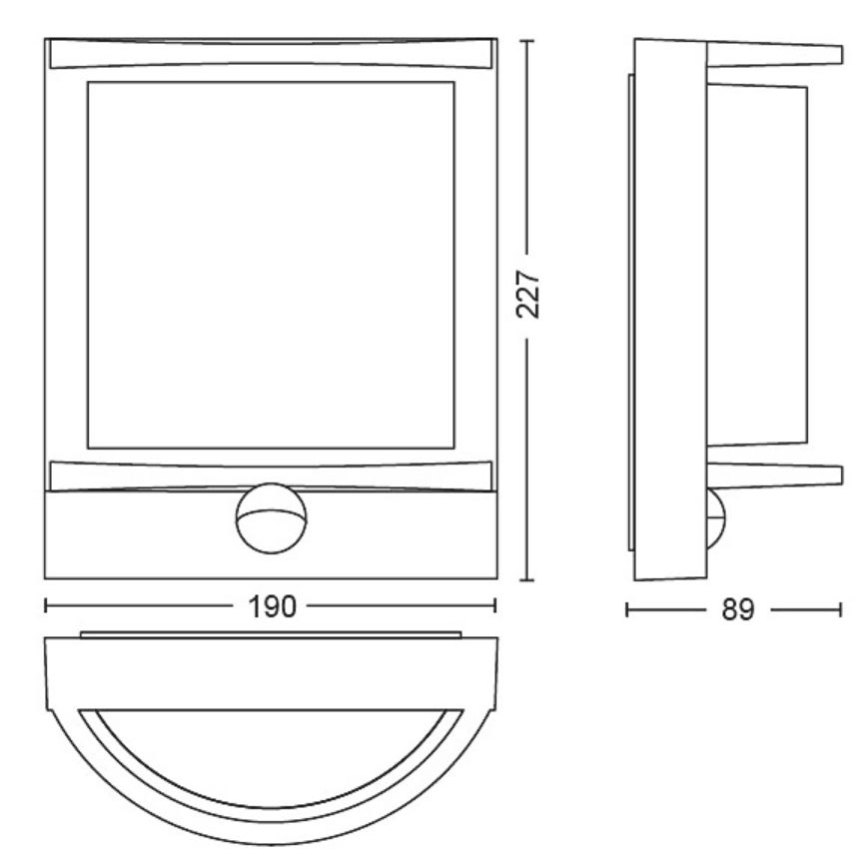 Philips - LED spoljna zidna svetiljka sa senzorom SAMONDRA LED/3,8W/230V IP44