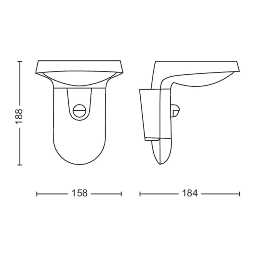 Philips - LED spoljašnje zidno svetlo sa senzorom LED/9W/230V 2700K IP44