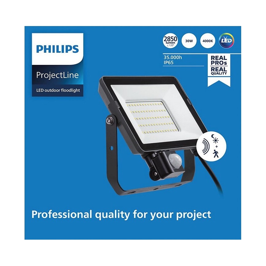Philips - LED spoljni reflektor sa senzorom PROJECTLINE LED/30W/230V IP65 4000K