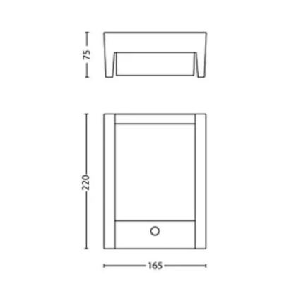 Philips - LED Zidno spoljašnje osvetljenje sa senzorom ARBOUR LED/3,8W/230V 2700K IP44