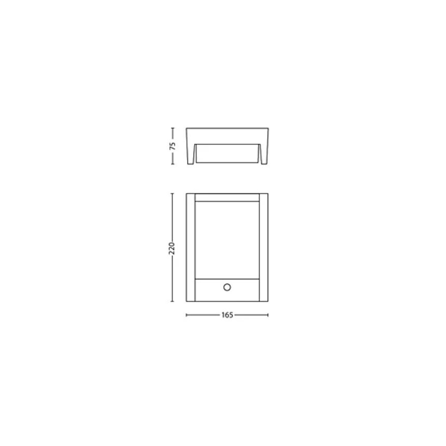 Philips - LED Zidno spoljašnje osvetljenje sa senzorom ARBOUR LED/3,8W/230V 2700K IP44