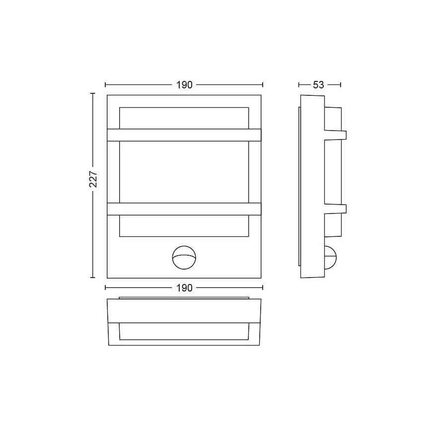 Philips - LED Zidno spoljašnje osvetljenje sa senzorom PETRONIA LED/3,8W/230V IP44