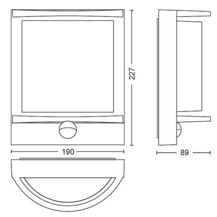 Philips - LED Zidno spoljašnje osvetljenje sa senzorom SAMONDRA LED/3,8W/230V IP44