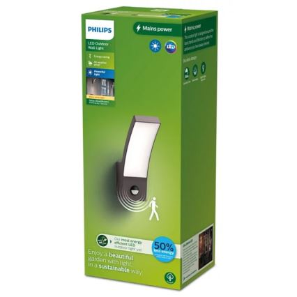 Philips - LED Zidno spoljašnje osvetljenje sa senzorom SPLAY LED/3,8W/230V IP44