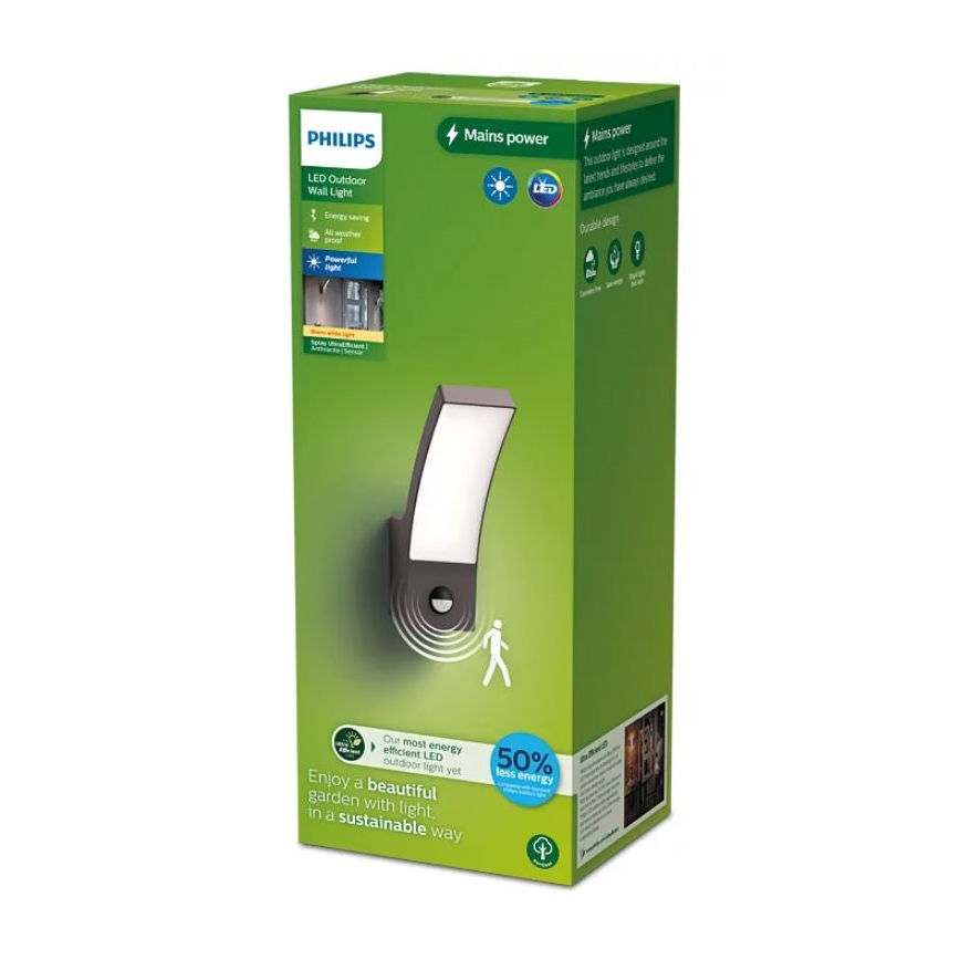 Philips - LED Zidno spoljašnje osvetljenje sa senzorom SPLAY LED/3,8W/230V IP44