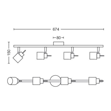 Philips - Spot svetiljka 4xGU10/35W/230V bela