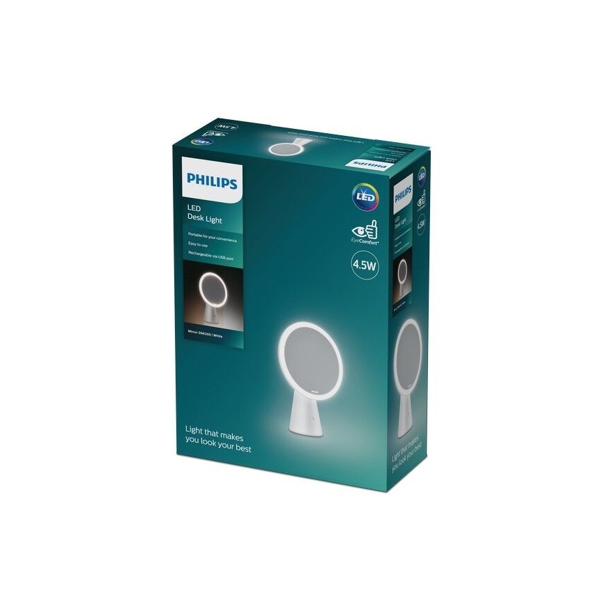 Philips - Prigušiva kozmetičko ogledalo sa LED pozadinskim osvetljenjem MIRROR LED/4,5W/5V