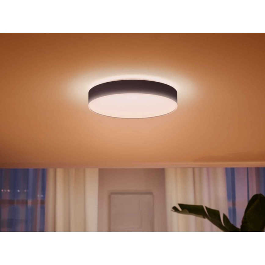 Philips - LED prigušiva plafonska svetiljka Hue LED/33,5W/230V 2200-6500K prečnik 425 mm crna + daljinski upravljač