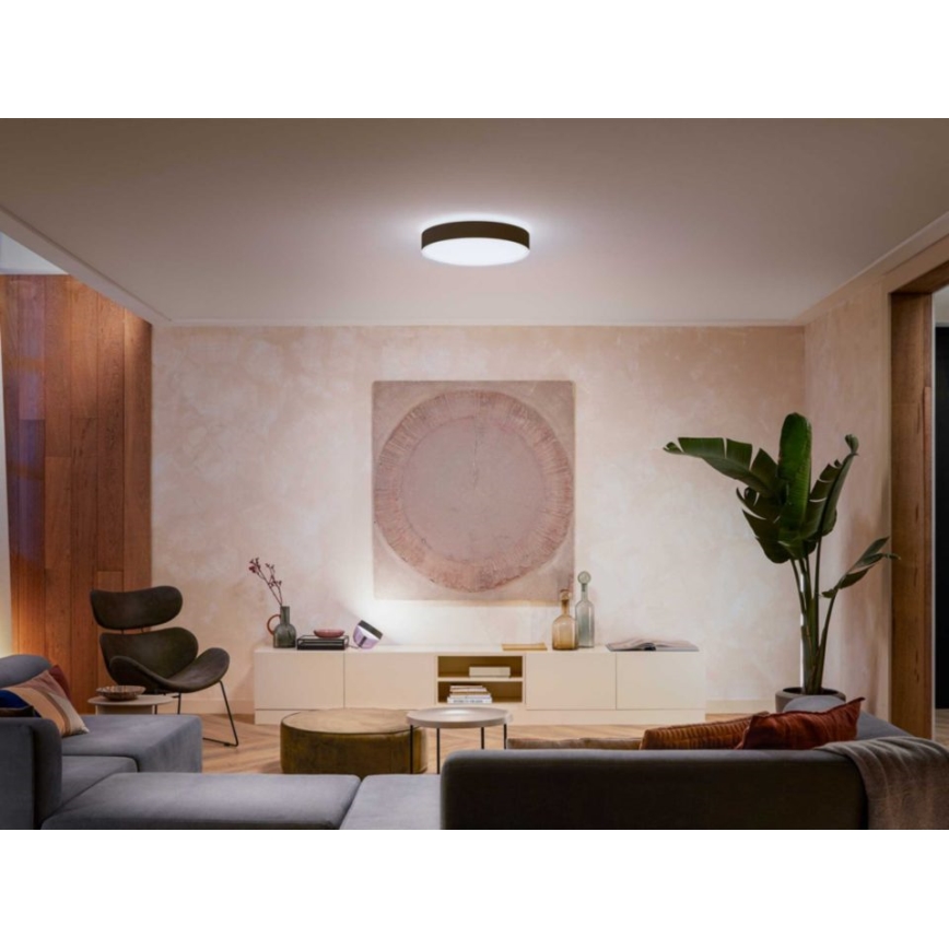 Philips - LED prigušiva plafonska svetiljka Hue LED/33,5W/230V 2200-6500K prečnik 425 mm crna + daljinski upravljač