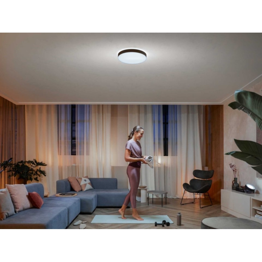 Philips - LED prigušiva plafonska svetiljka Hue LED/33,5W/230V 2200-6500K prečnik 425 mm crna + daljinski upravljač