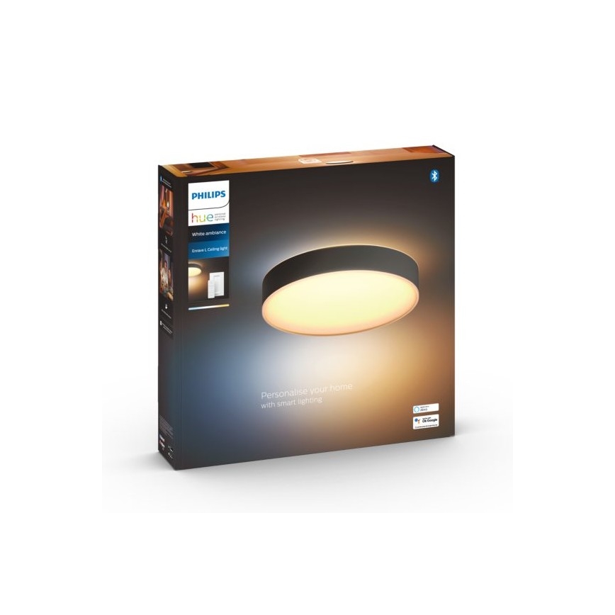 Philips - LED prigušiva plafonska svetiljka Hue LED/33,5W/230V 2200-6500K prečnik 425 mm crna + daljinski upravljač