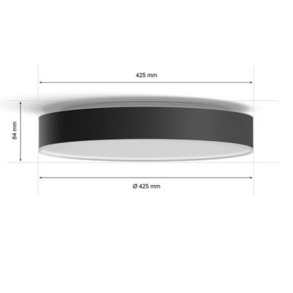 Philips - LED prigušiva plafonska svetiljka Hue LED/33,5W/230V 2200-6500K prečnik 425 mm crna + daljinski upravljač