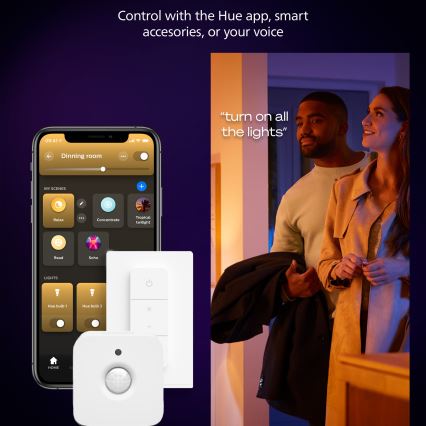 Philips - LED prigušiva stropna svetiljka Hue AURELLE LED/39W/230V 2200-6500K 120x30 cm crna
