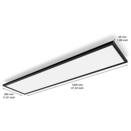 Philips - LED prigušiva stropna svetiljka Hue AURELLE LED/39W/230V 2200-6500K 120x30 cm crna