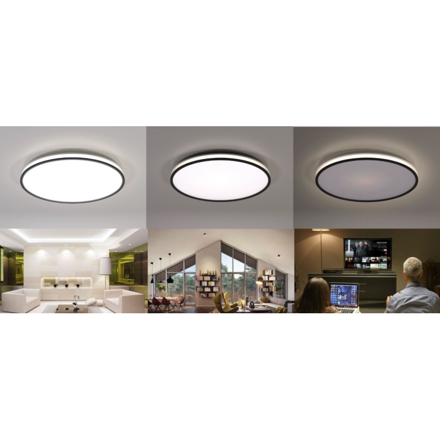 Philips - prigušiva LED plafonska lampa SCENE SWITCH LED/36W/230V, prečnik 50 cm, 4000K, crna