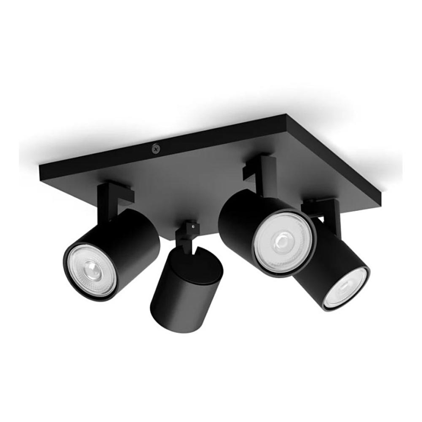 Philips - Reflektorska lampa 4xGU10/20W/230V crno