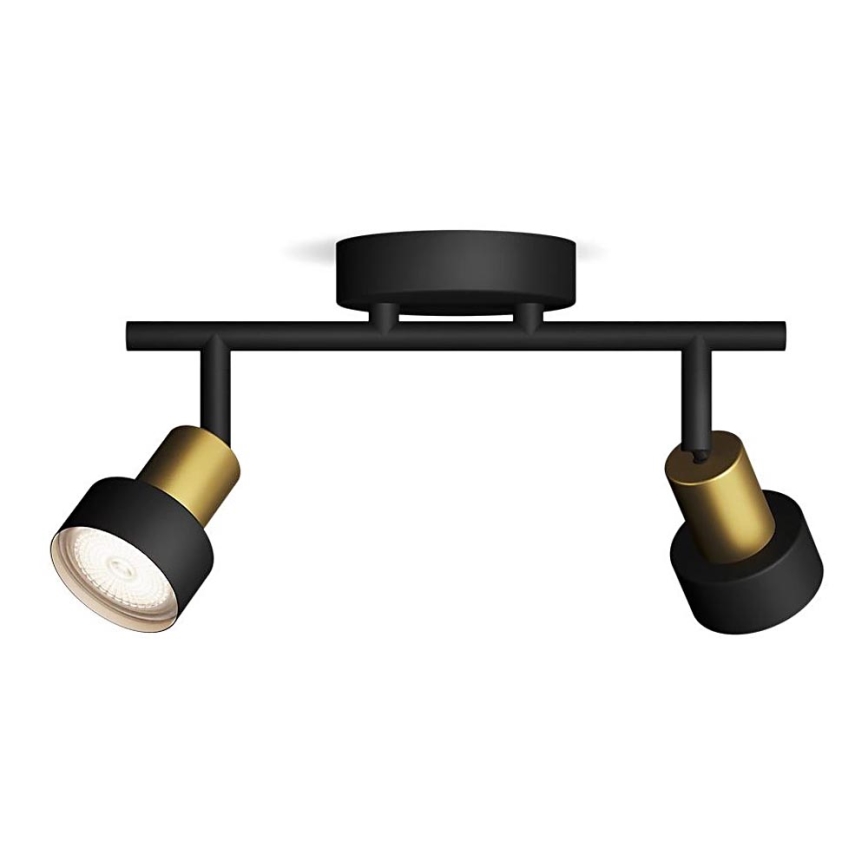 Philips - Reflektorska lampa CONDUIT 2xGU10/5W/230V crno/mesing