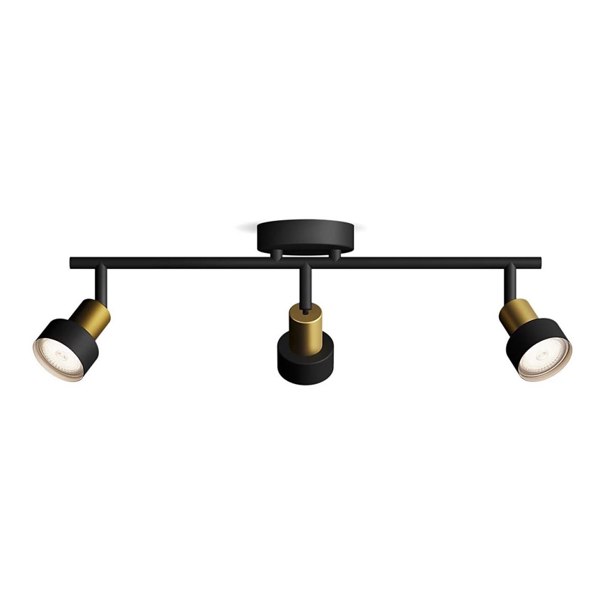 Philips - Reflektorska lampa CONDUIT 3xGU10/5W/230V crno/mesing