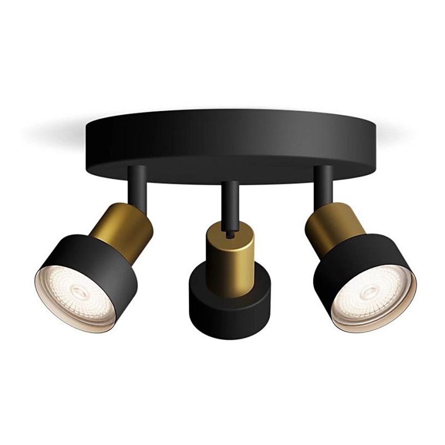 Philips - Reflektorska lampa CONDUIT 3xGU10/5W/230V crno/mesing