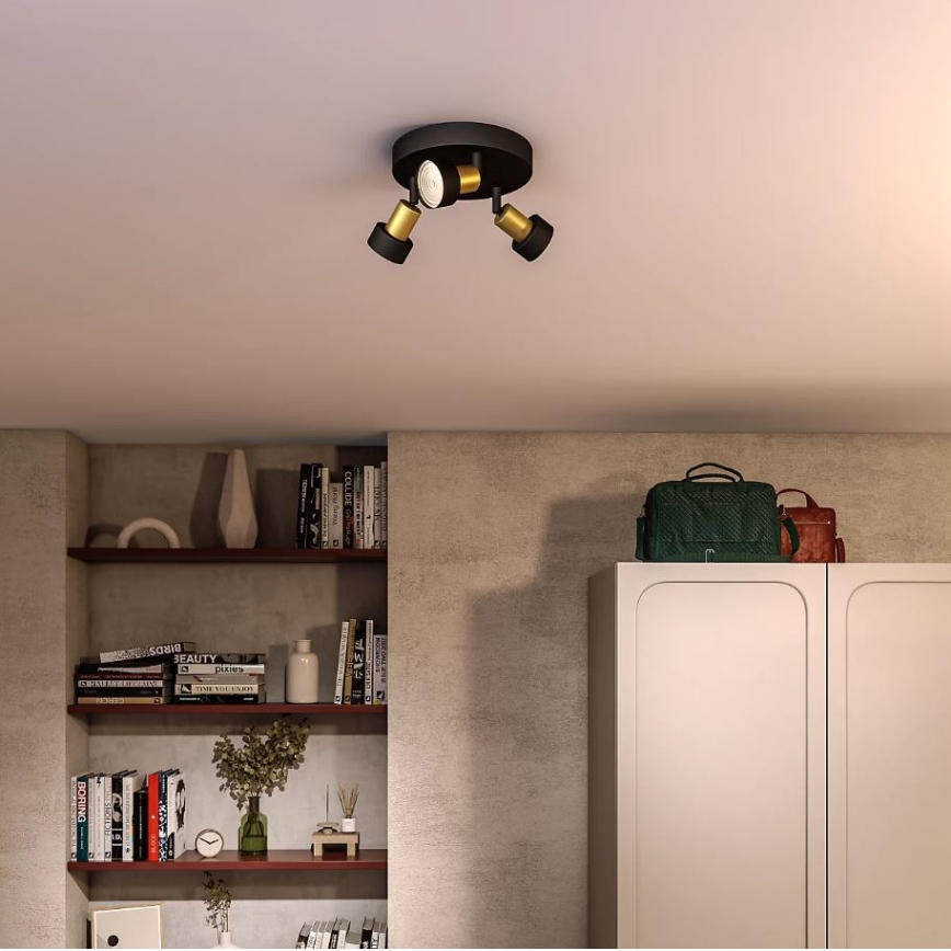Philips - Reflektorska lampa CONDUIT 3xGU10/5W/230V crno/mesing